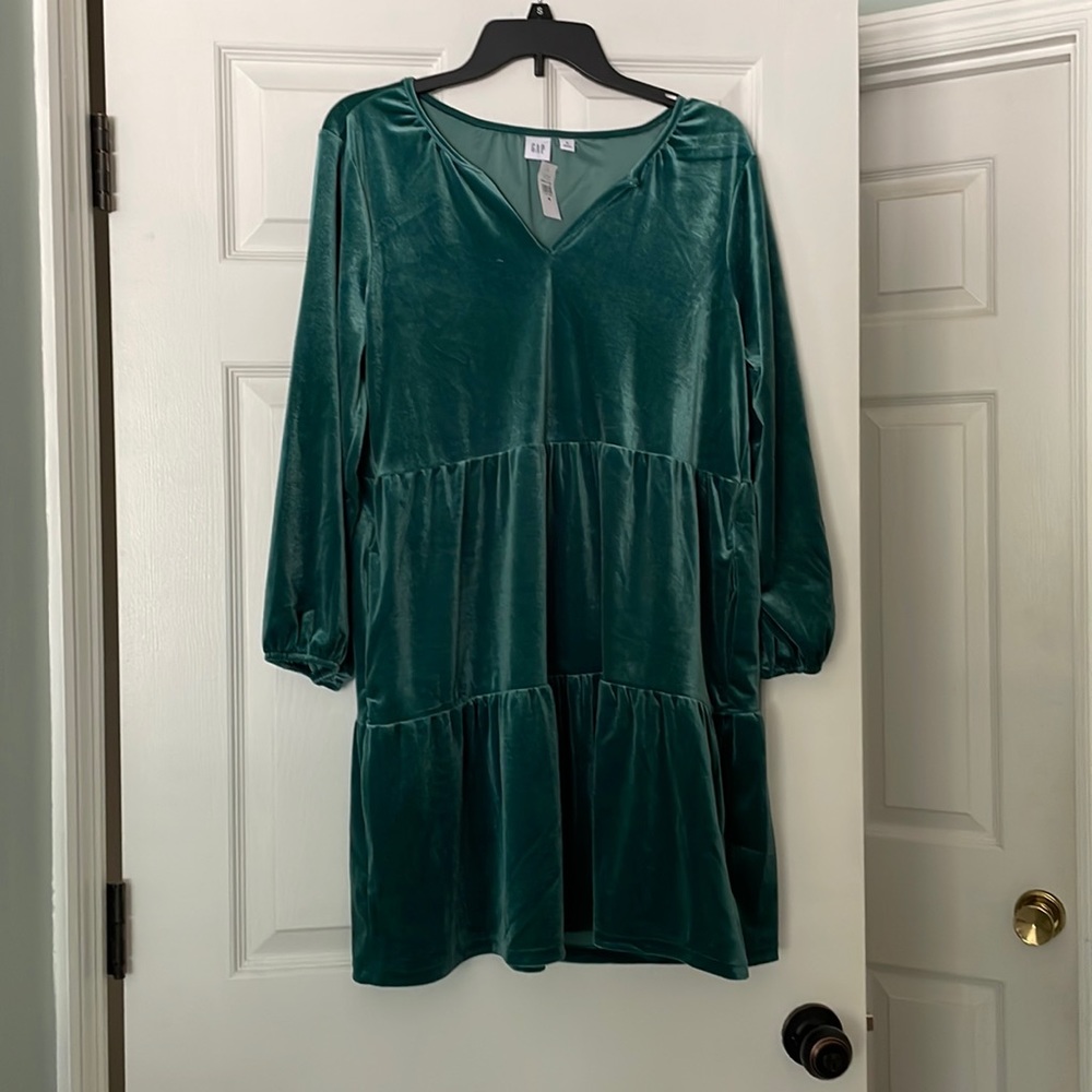 Green velvet dress